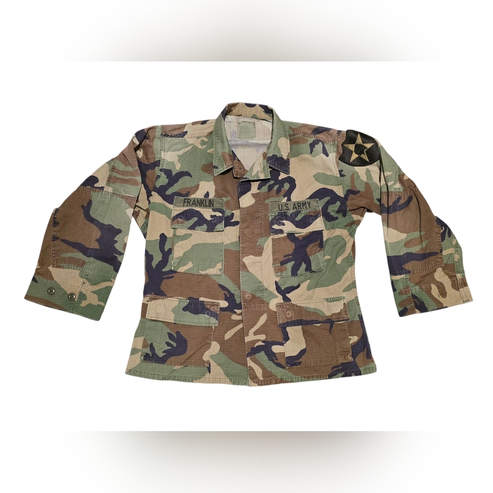 US Army Jacket Medium X-Short Woodland Camo Hot Weather Coat 8415-01-390-8541